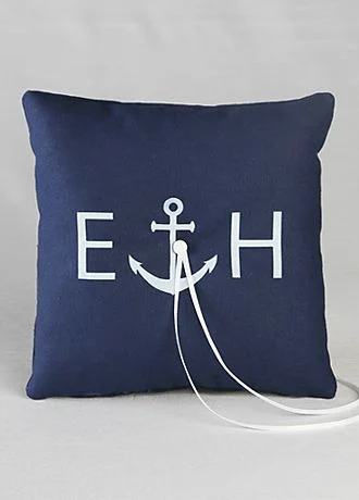 DB Excl Personalized Anchor Ring Bearer Pillow
