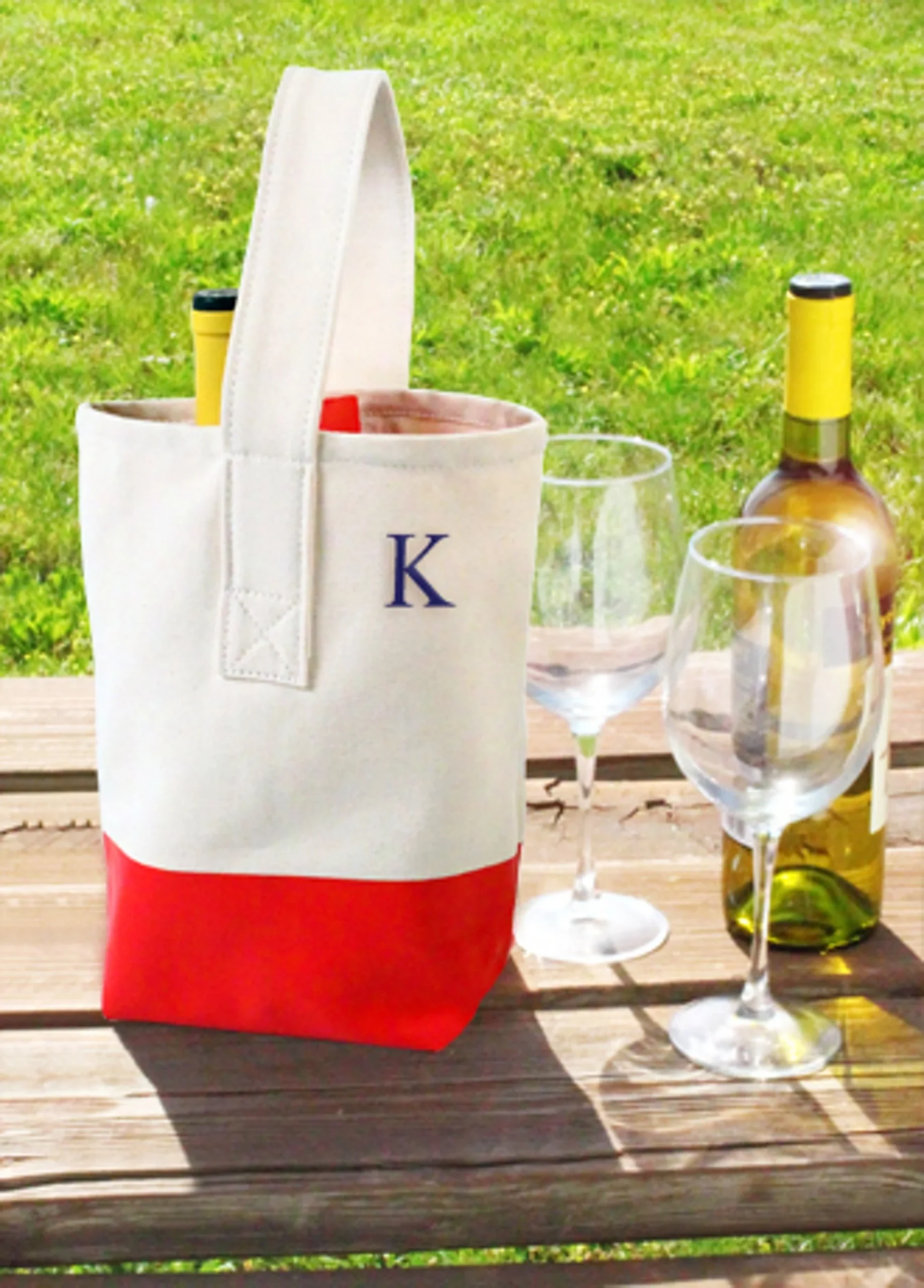 DB Exclusive Personalized Color Dipped Wine Tote