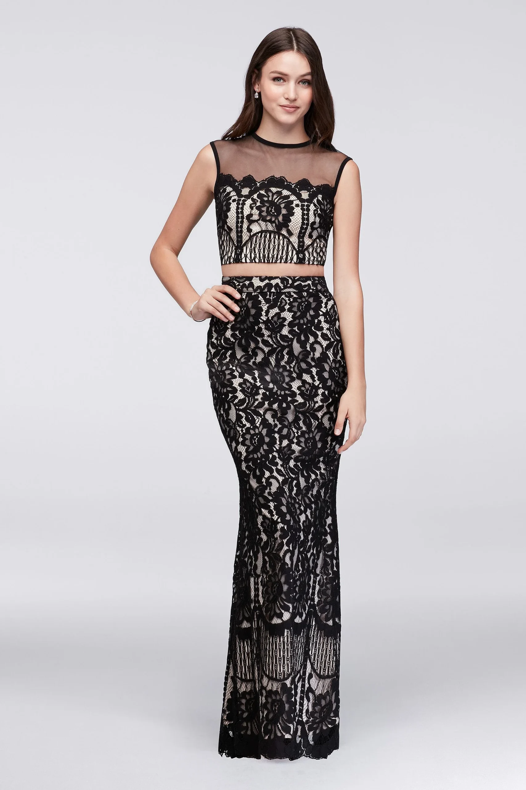 Deco Lace Two-Piece Dress