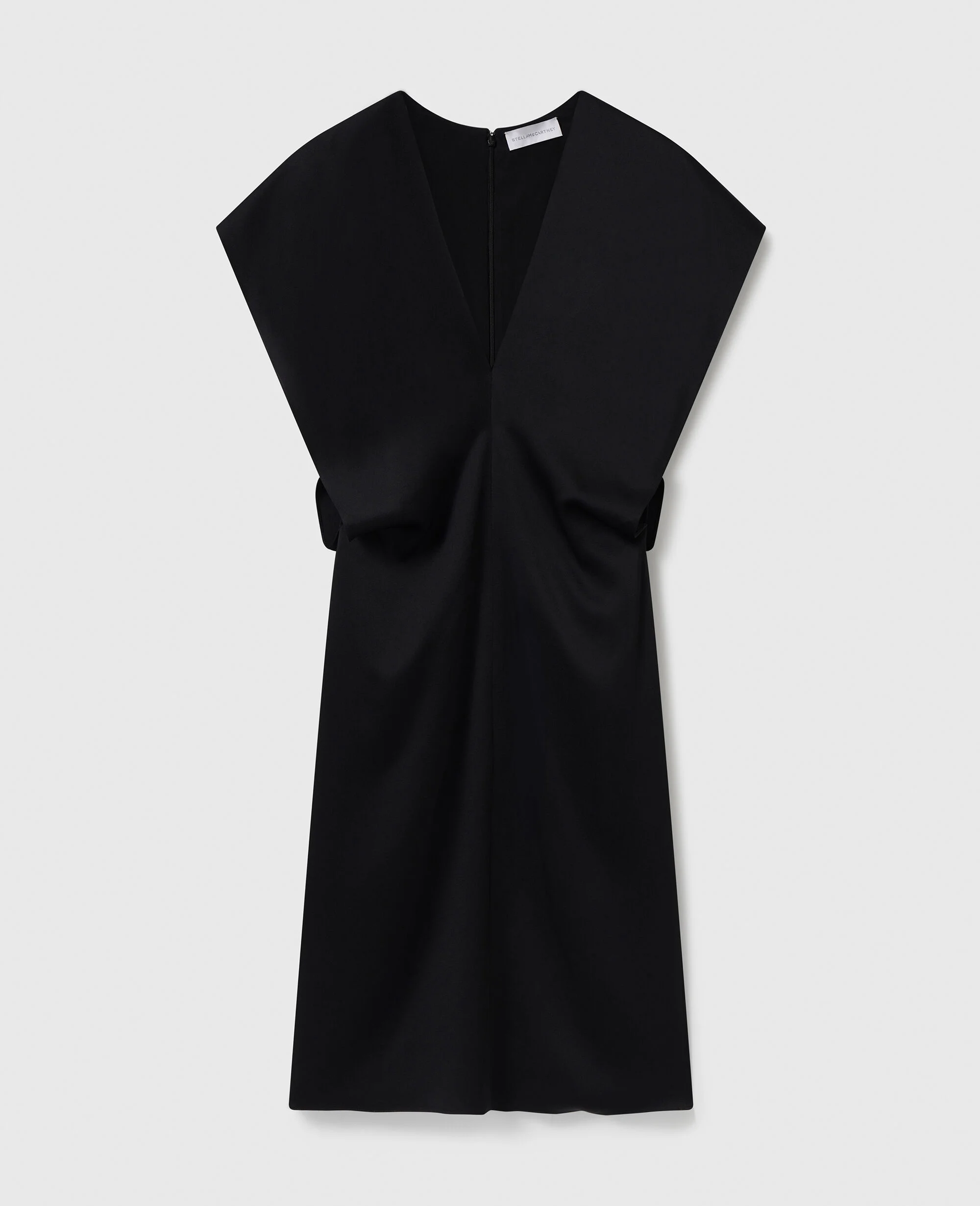 Deep V Cap Sleeved Midi Dress