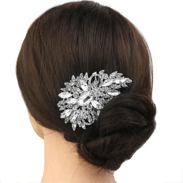 Delicate Crystal Rhinestone Silver Bridal Headpiece