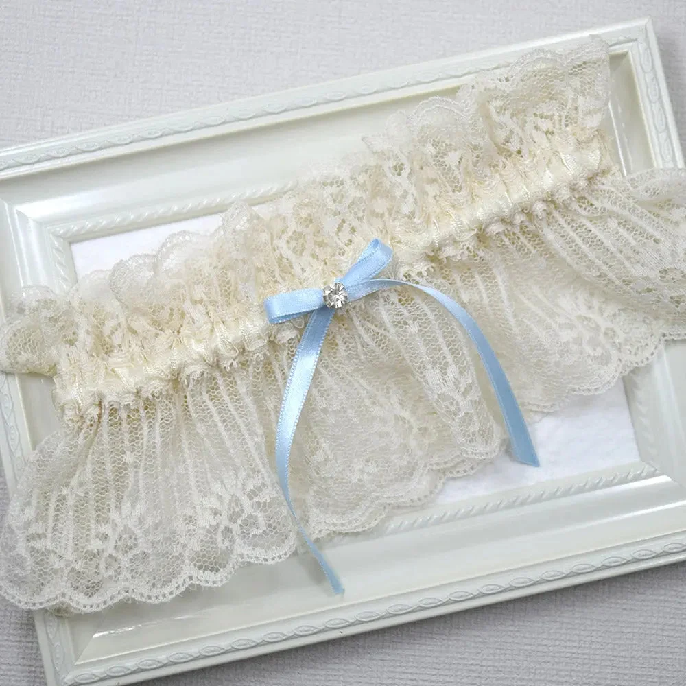 Delta Vintage Nude Lace Bridal Garter For Something Blue