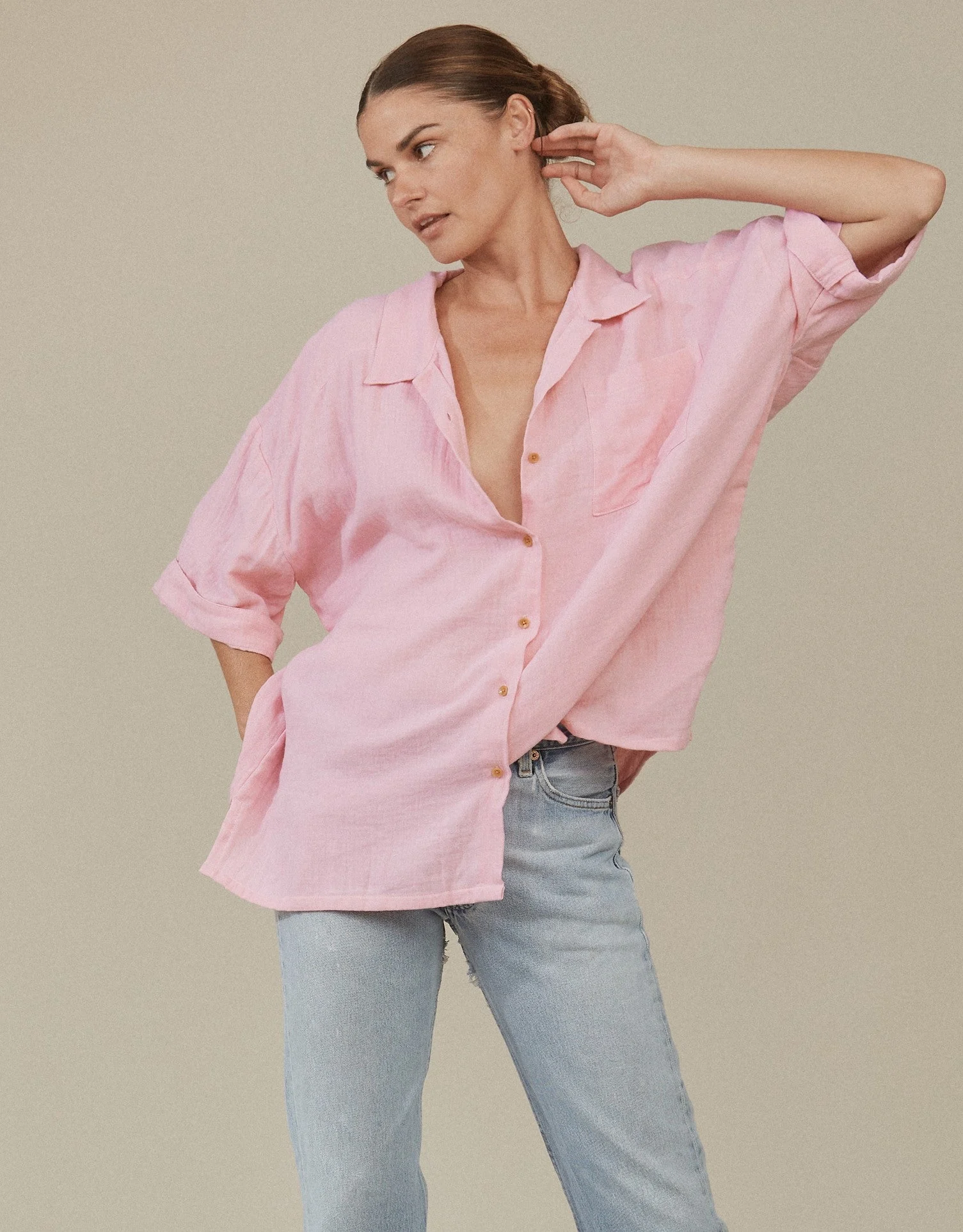 Demi Cotton Gauze Top in Tulip