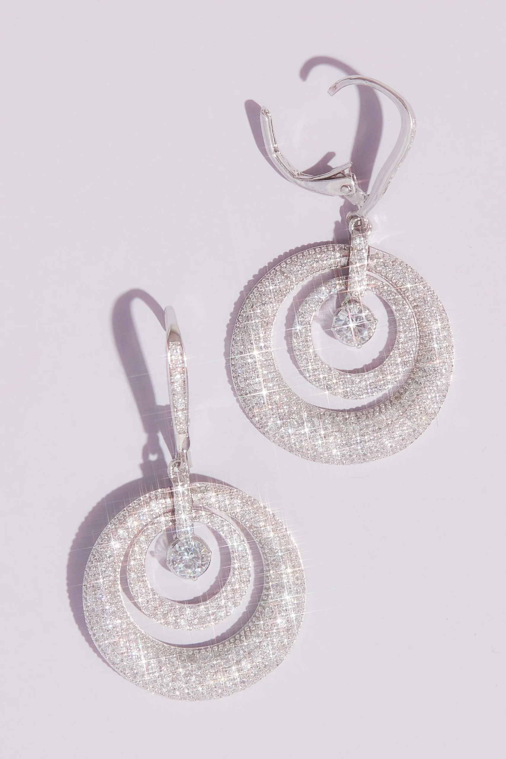 Domed Swarovski Crystal Pave Hoop Earrings