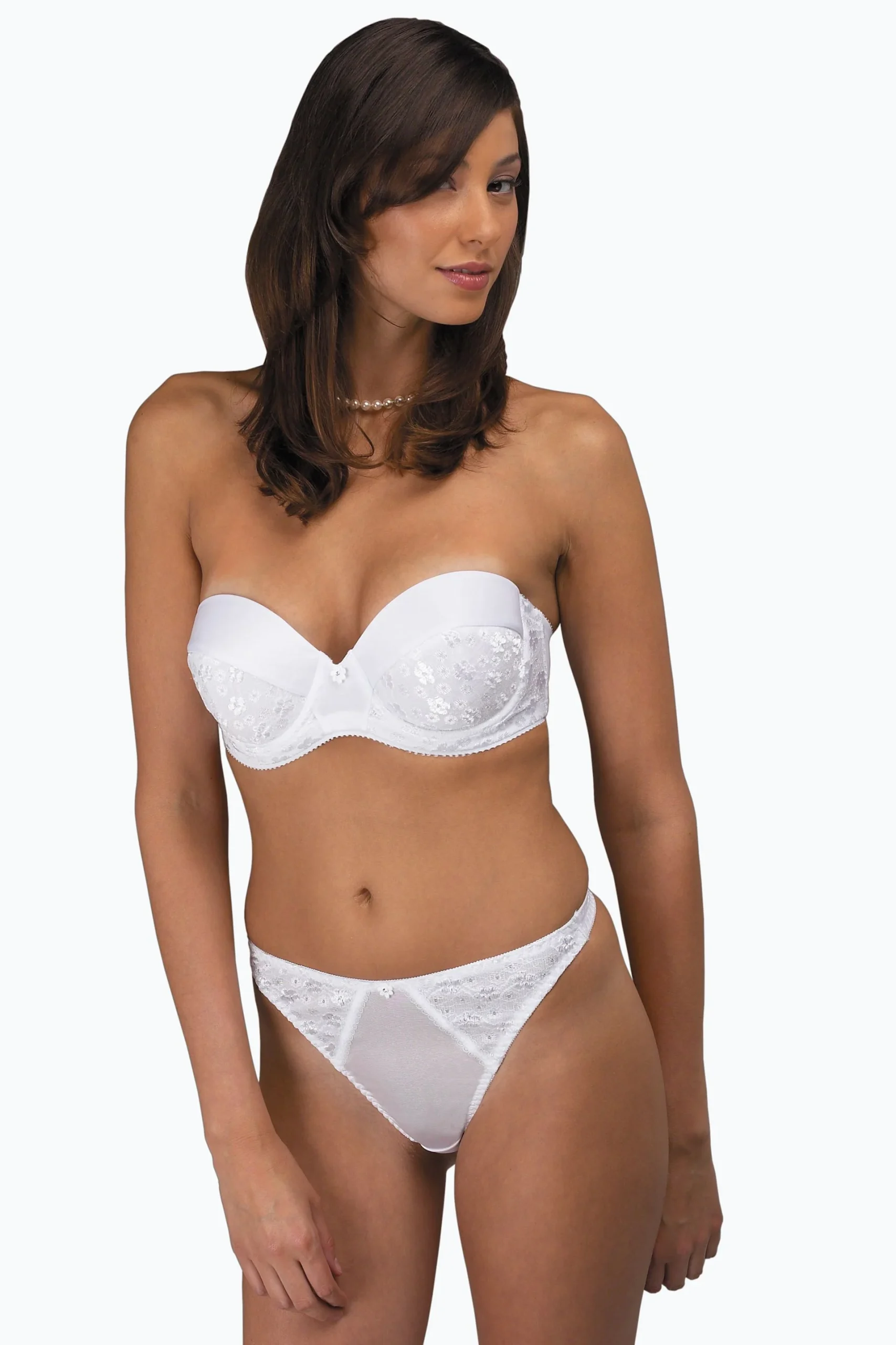Dominique Lace Deep Plunge Strapless Lace Bra