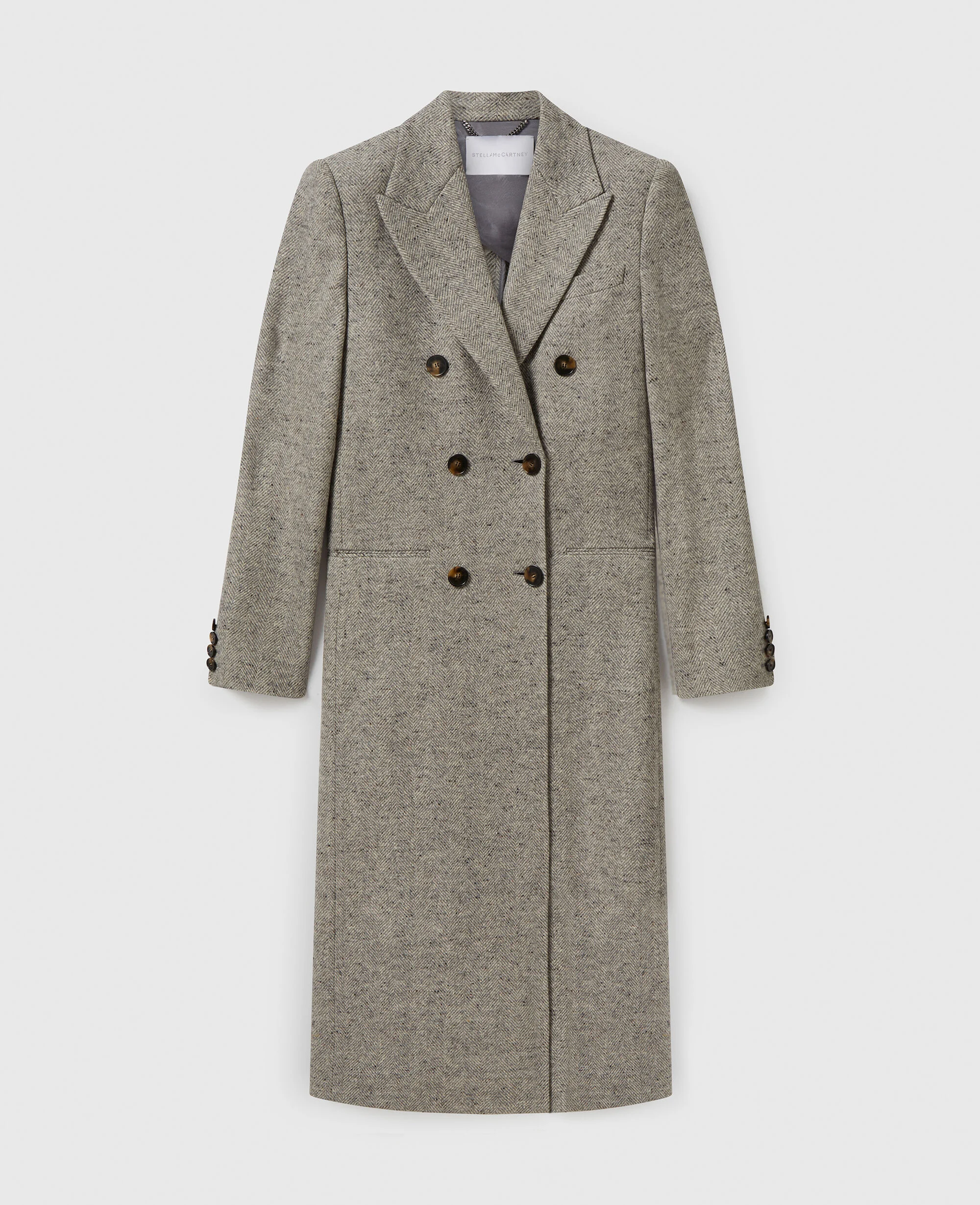 Double Breasted Tweed Long Coat