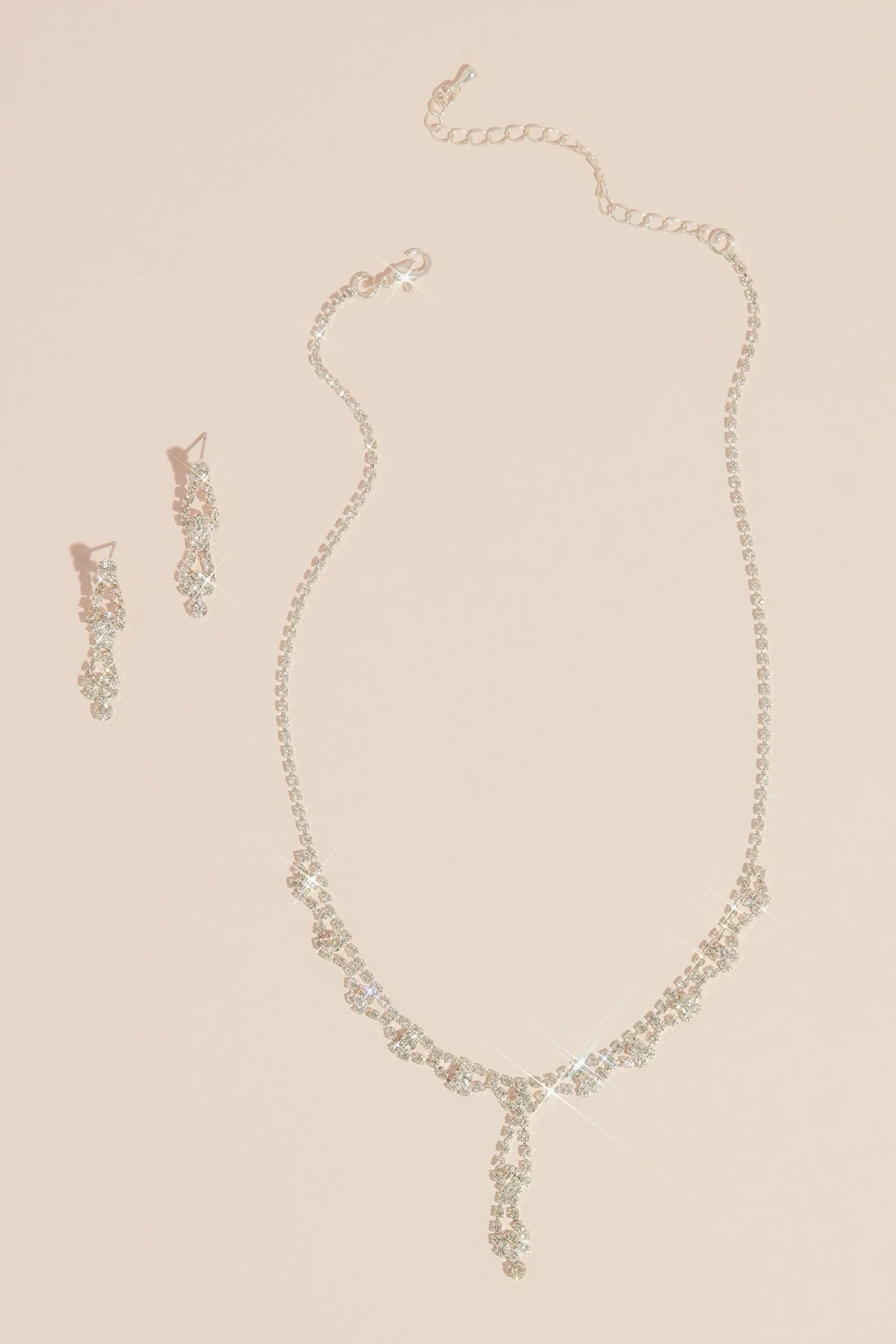 Double Drop Crystal Earring and Necklace Set