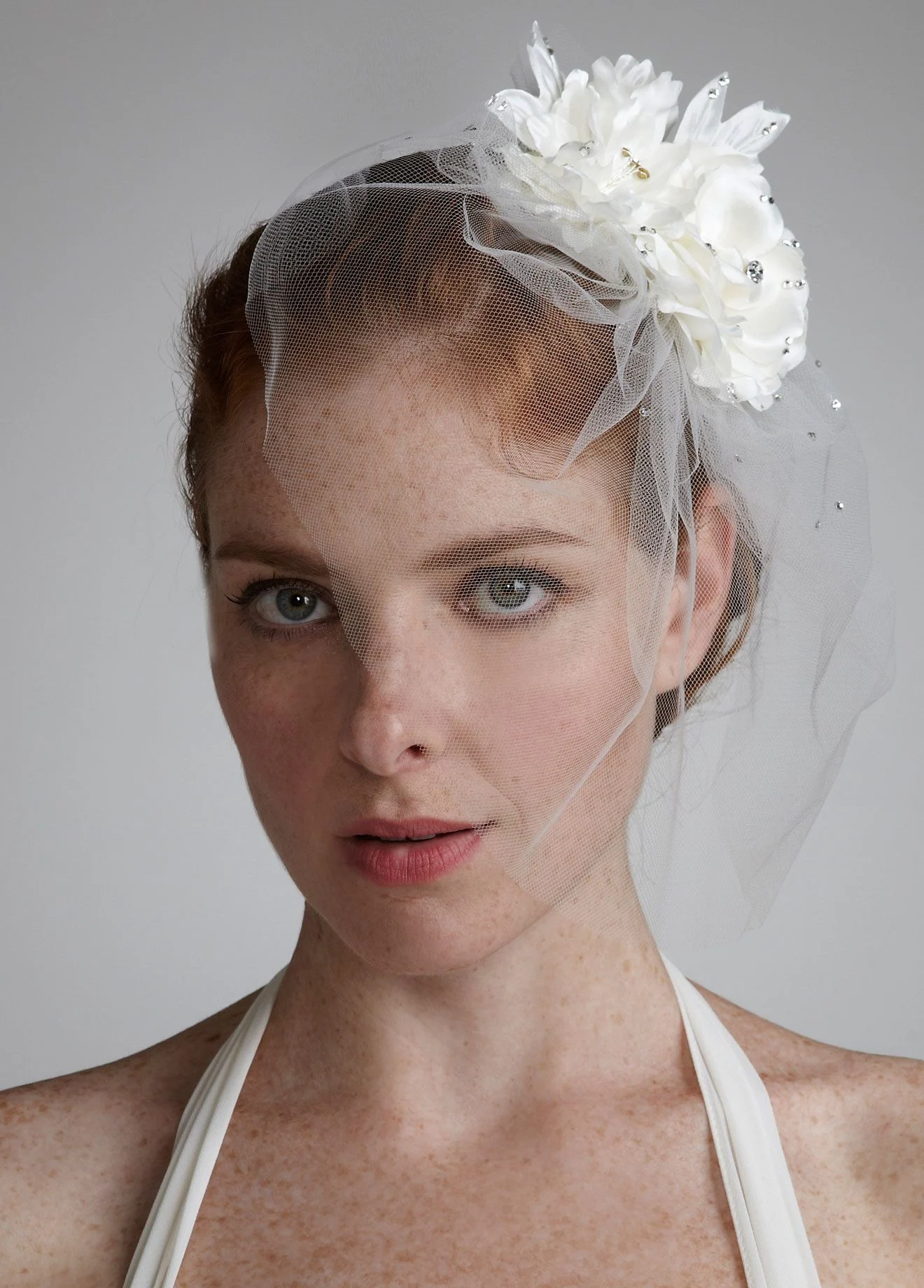 Double Flower Tulle Fascinator
