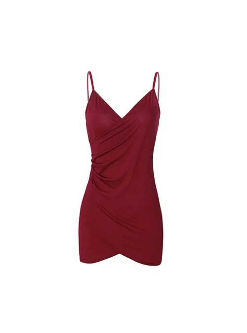 Double-Layer Overlapping Deep V Side Waist Pleats Design Suspenders Slim Dress Plus Size Sexy Lingerie Set