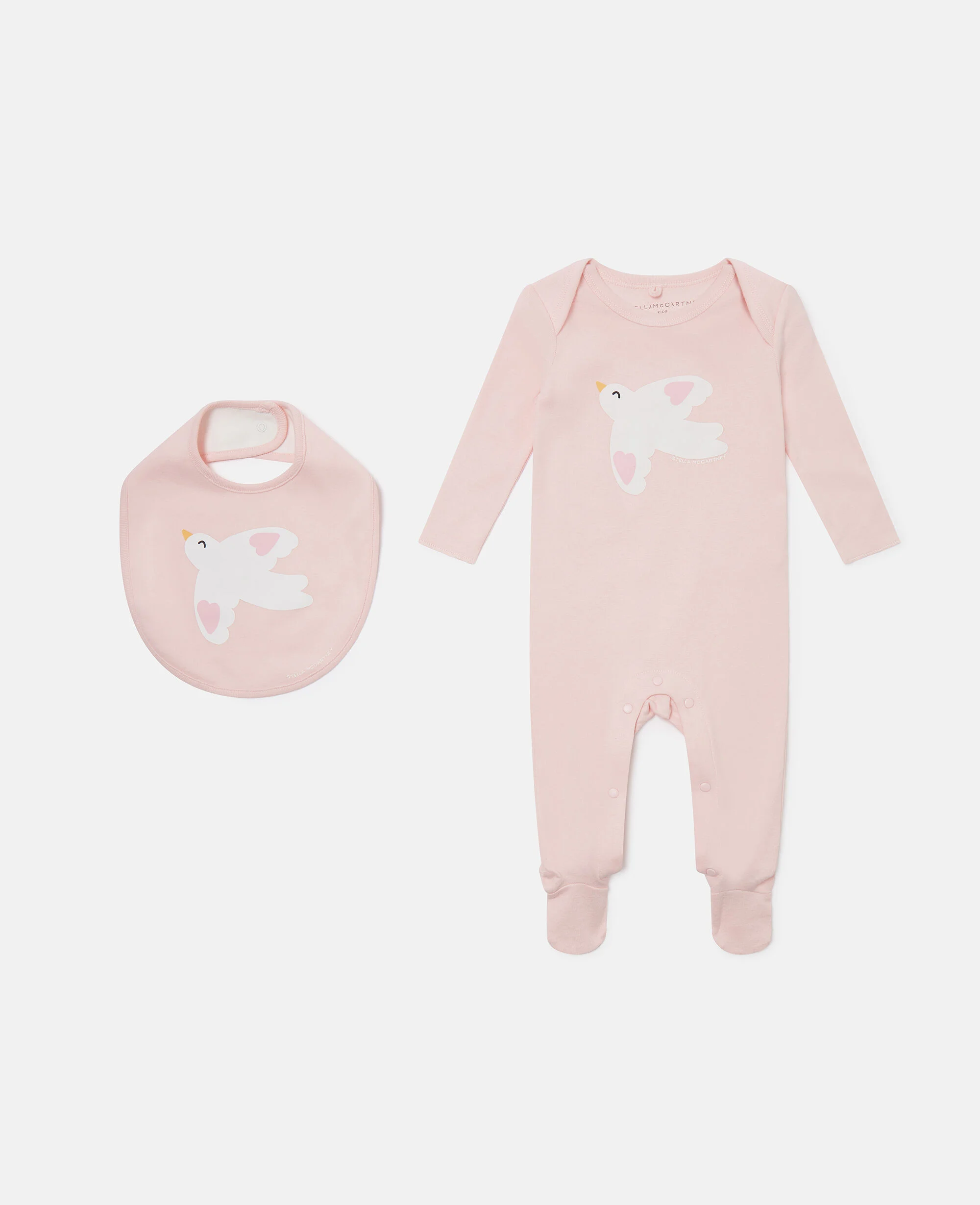 Dove Printed Bib and Romper Set