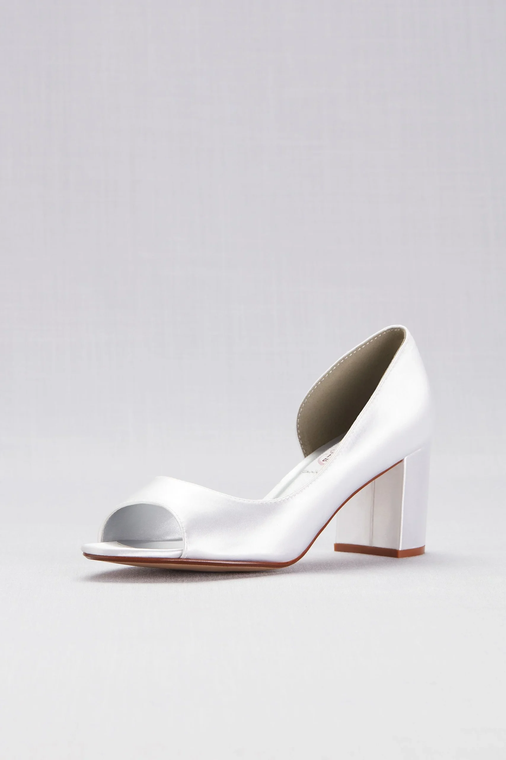 Dyeable Satin D'Orsay Block Heel Peep-Toes