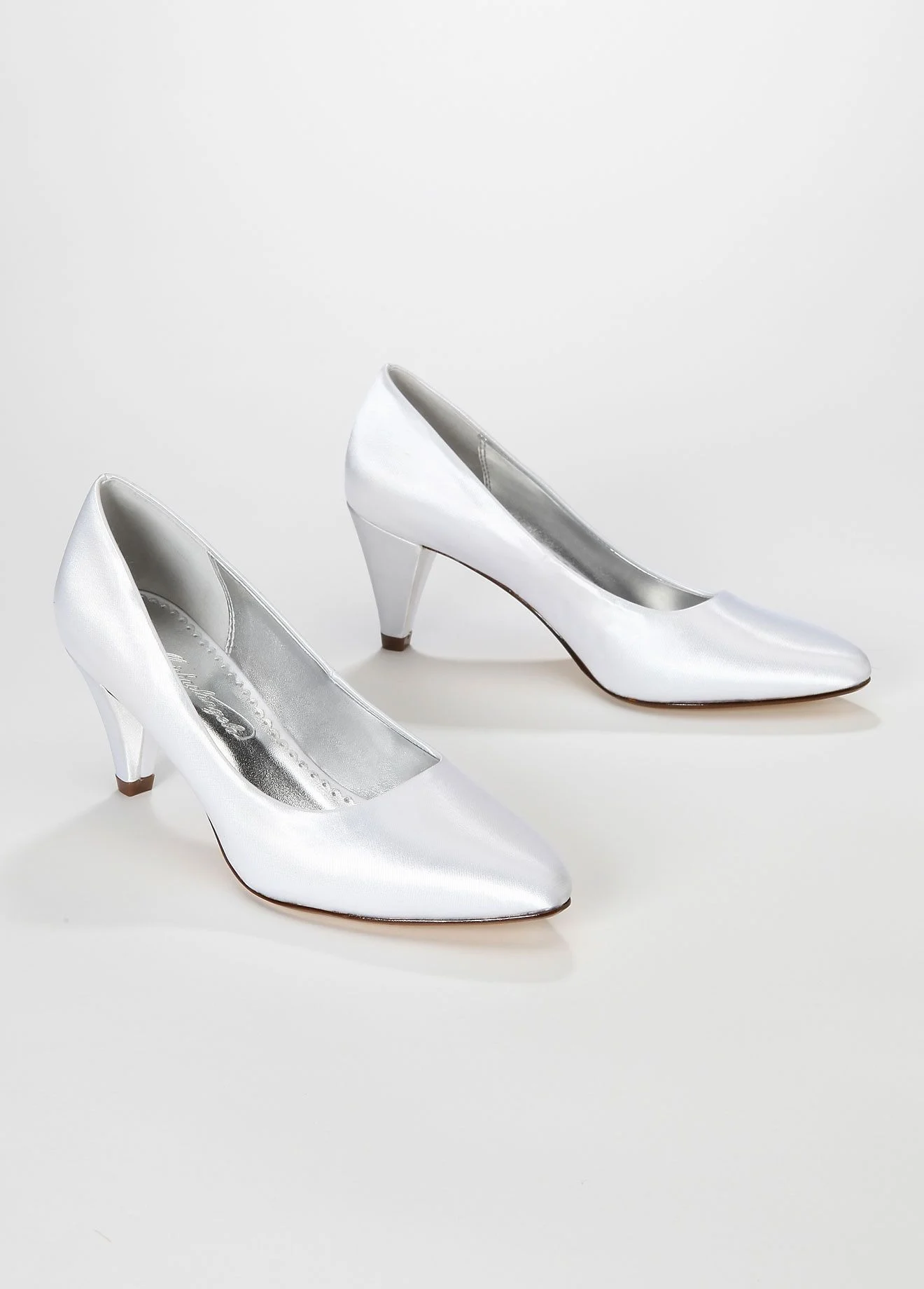 Dyeable Satin Mid Heel Pump