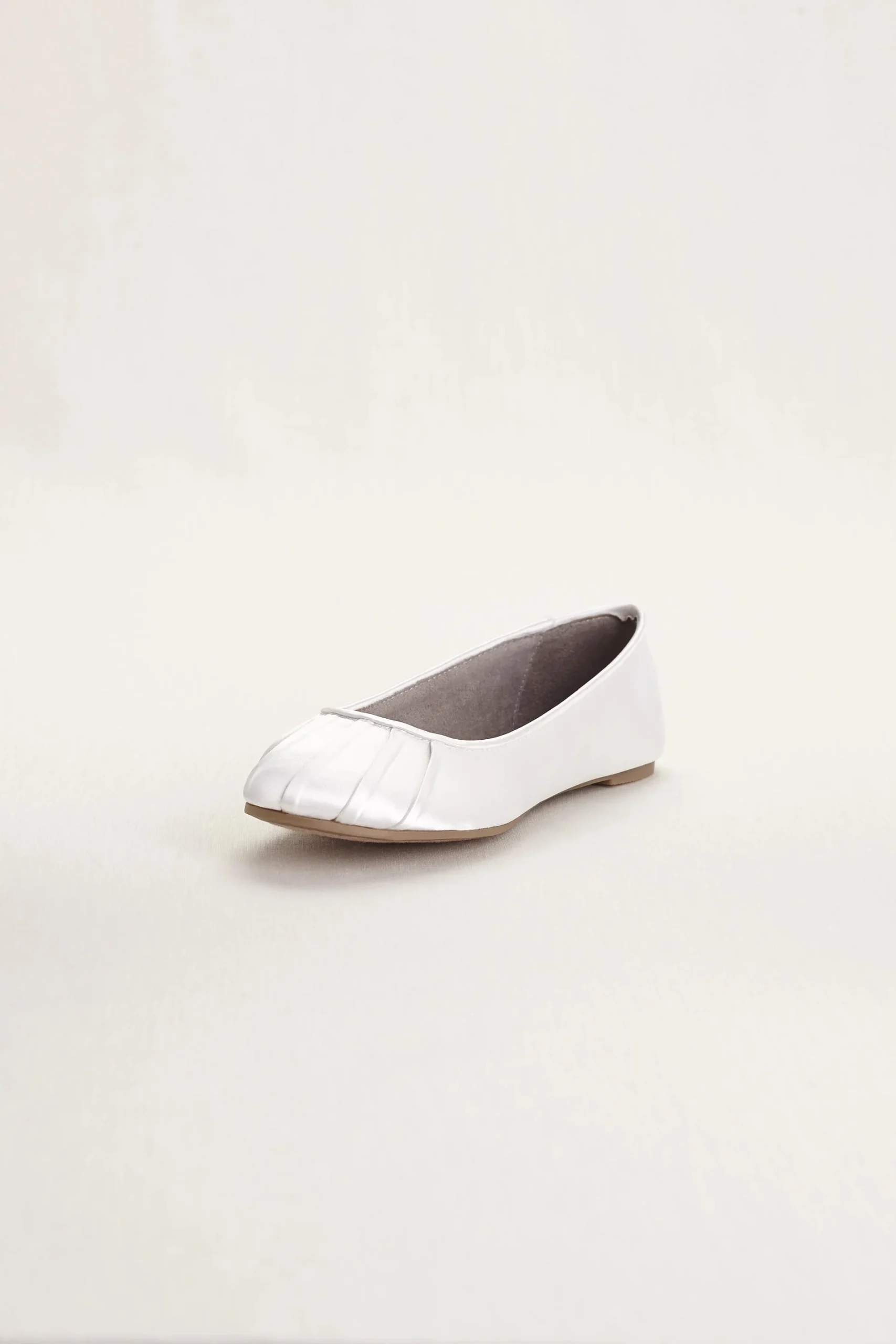 Dyeable Satin Pleated Toe Ballet Flat