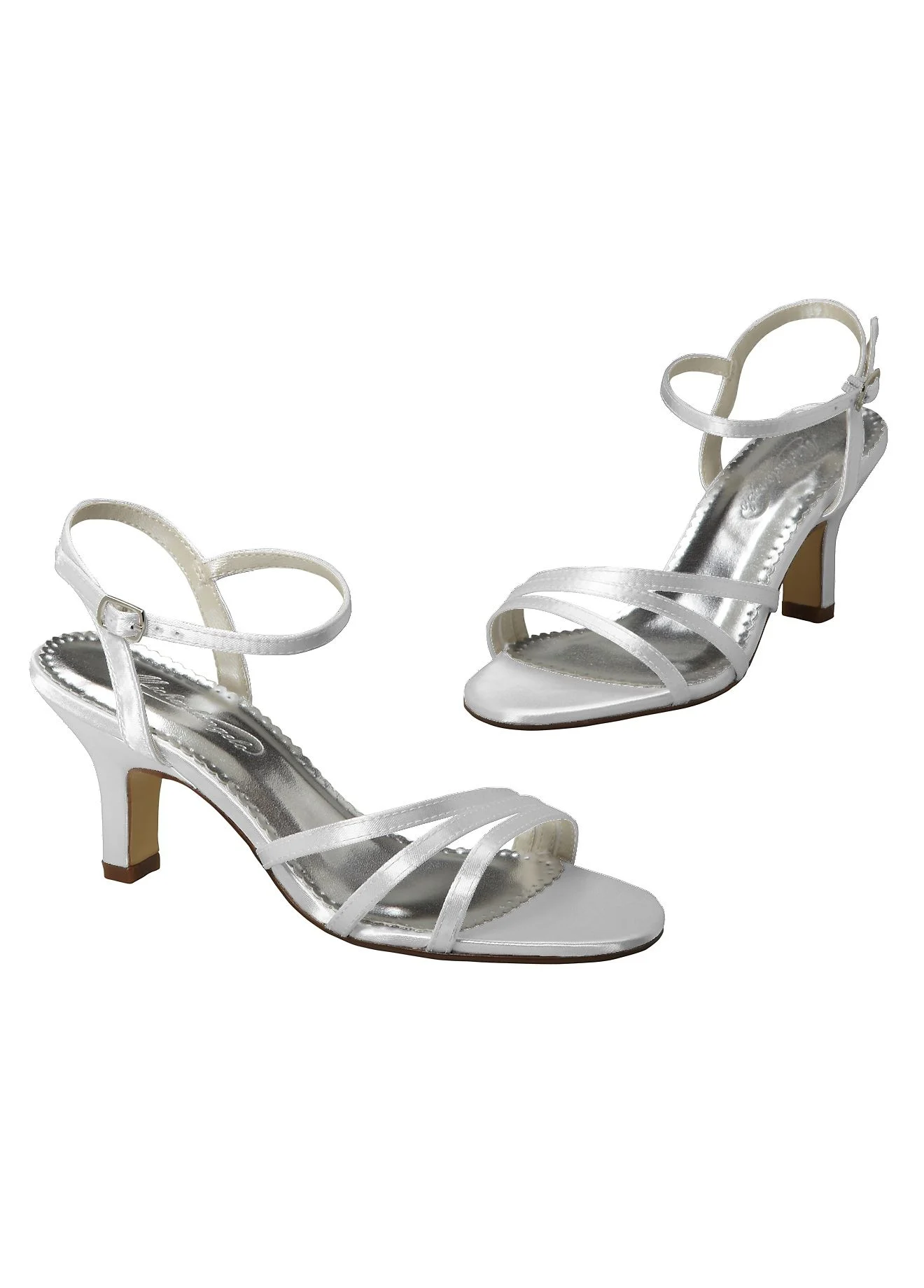 Dyeable Satin Sandal with Asymmetrical Straps