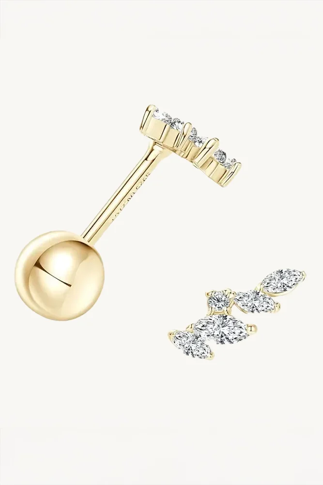 Elara Moissanite Stud Earrings