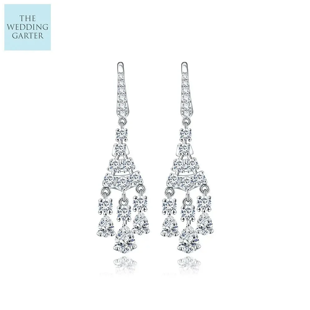 Elegant Cubic Zirconia Drop Wedding Earrings Online