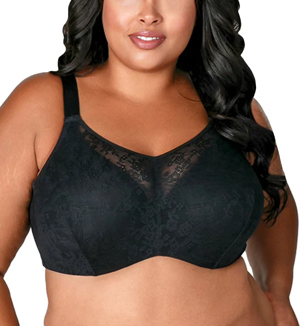Elila Curvy Chic Lace Cami Underwire Bra (2101) - Black