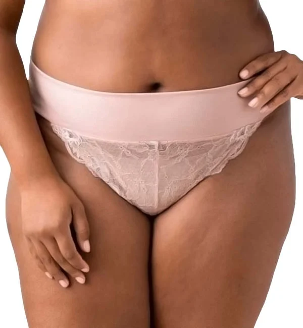 Elila Mid Rise Lace Tanga Panty (3903) - Dusty Rose