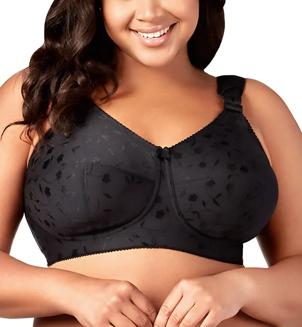 Elila Sidney Jacquard Full Support Softcup Bra (1305) - Black