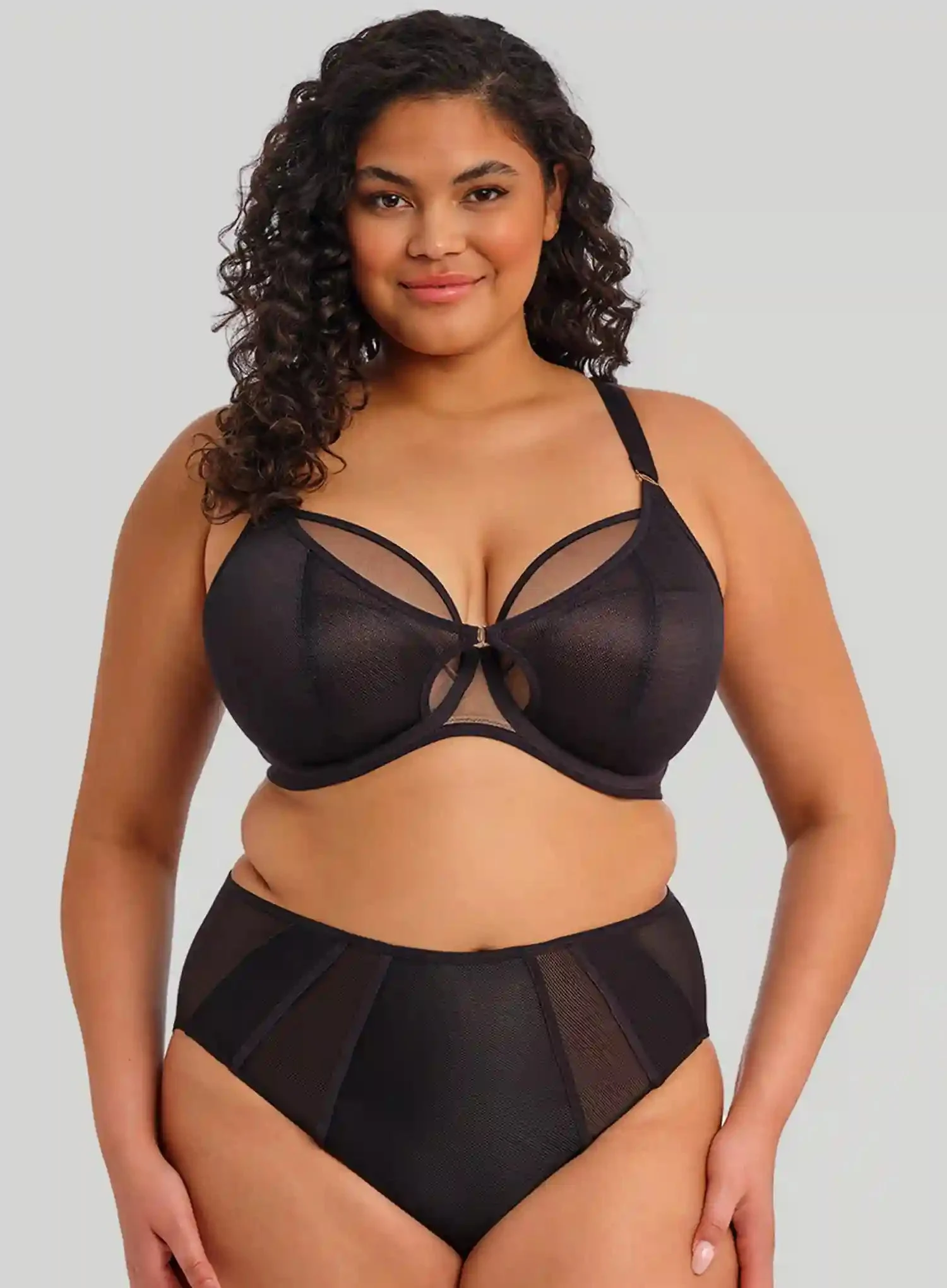 Elomi: Kintai Underwired Plunge Bra Black
