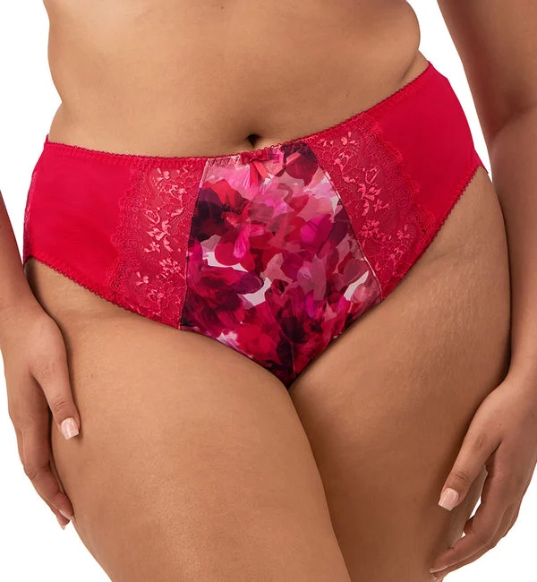 Elomi Morgan High Leg Brief Panty (4118) - Berry Crush