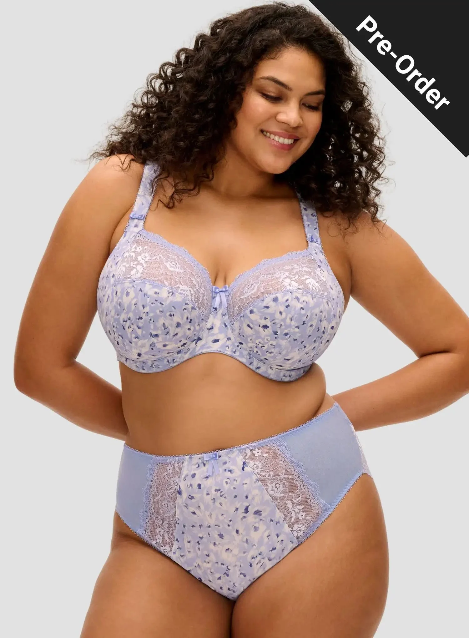 Elomi: PRE-ORDER: Morgan High Leg Brief Blue Leopard