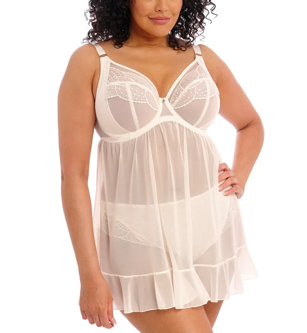 Elomi Priya Plunge Underwire Babydoll (4551) - Vanilla