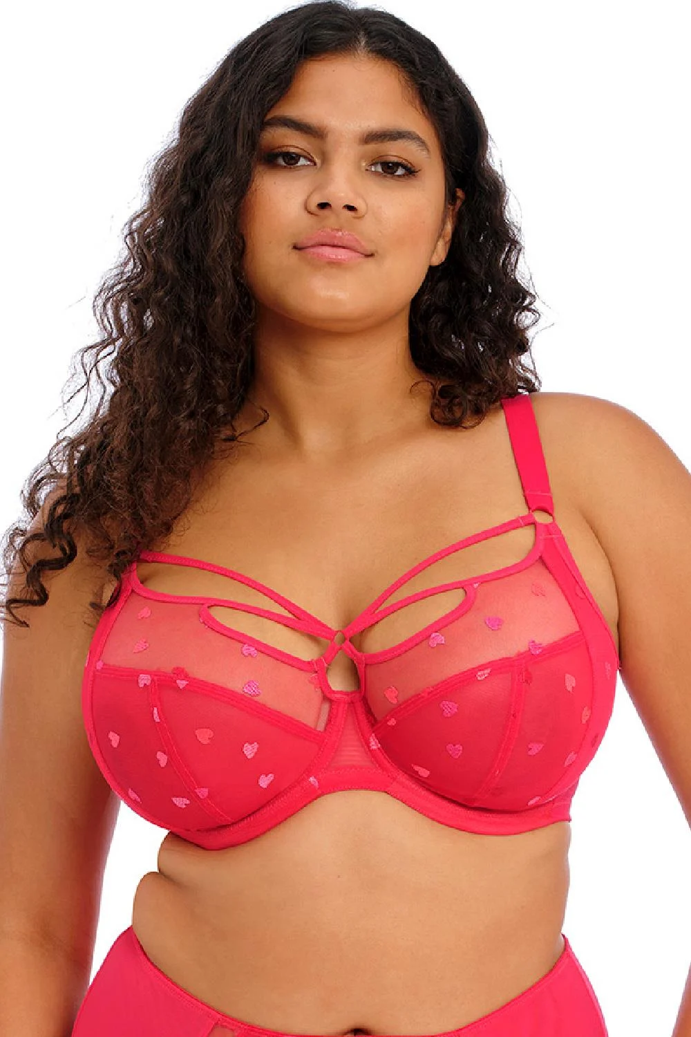 Elomi Sachi Plunge Bra, Red Confetti (EL4353)