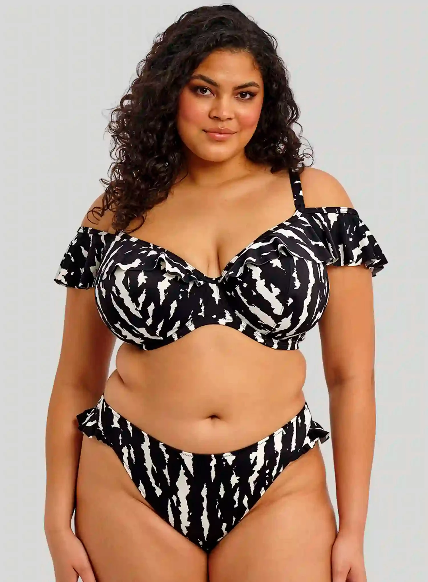 Elomi Swim: Echo Shell High Leg Bikini Brief Black