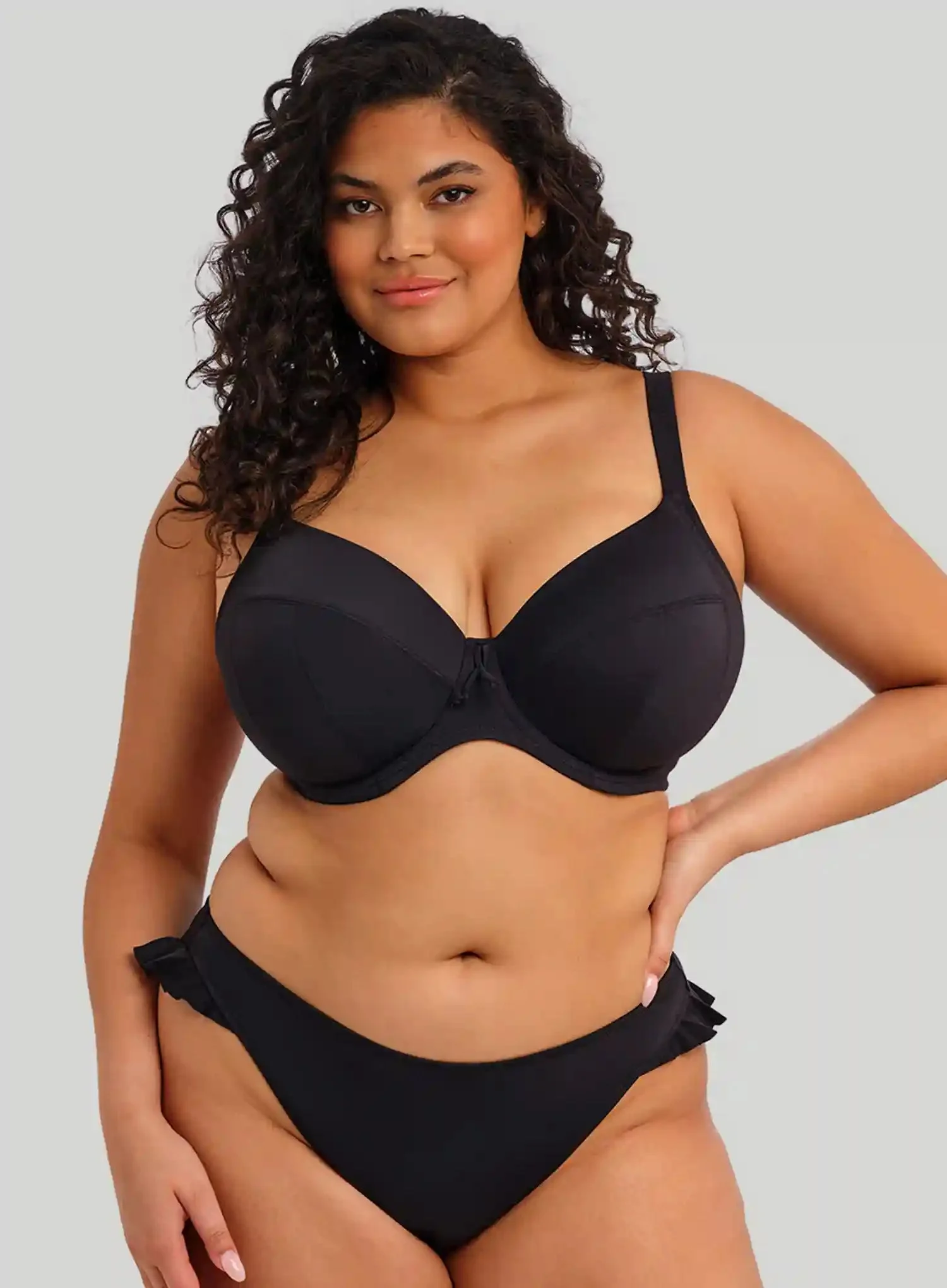 Elomi Swim: Plain Sailing Underwired Plunge Bikini Top Black
