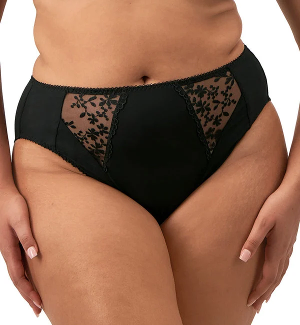 Elomi Zarla High Leg Brief Panty (302553) - Black