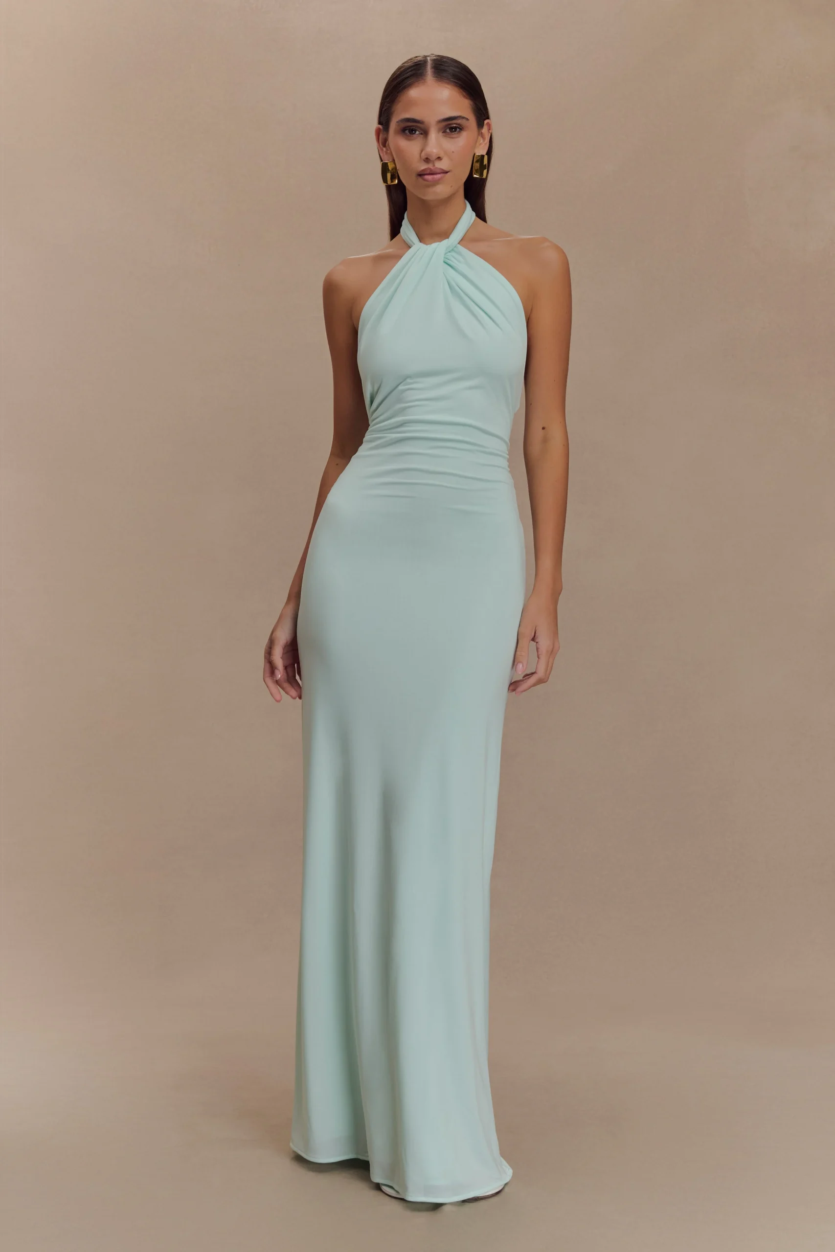 ElynaSlinky Halter Maxi Dress - Lagoon