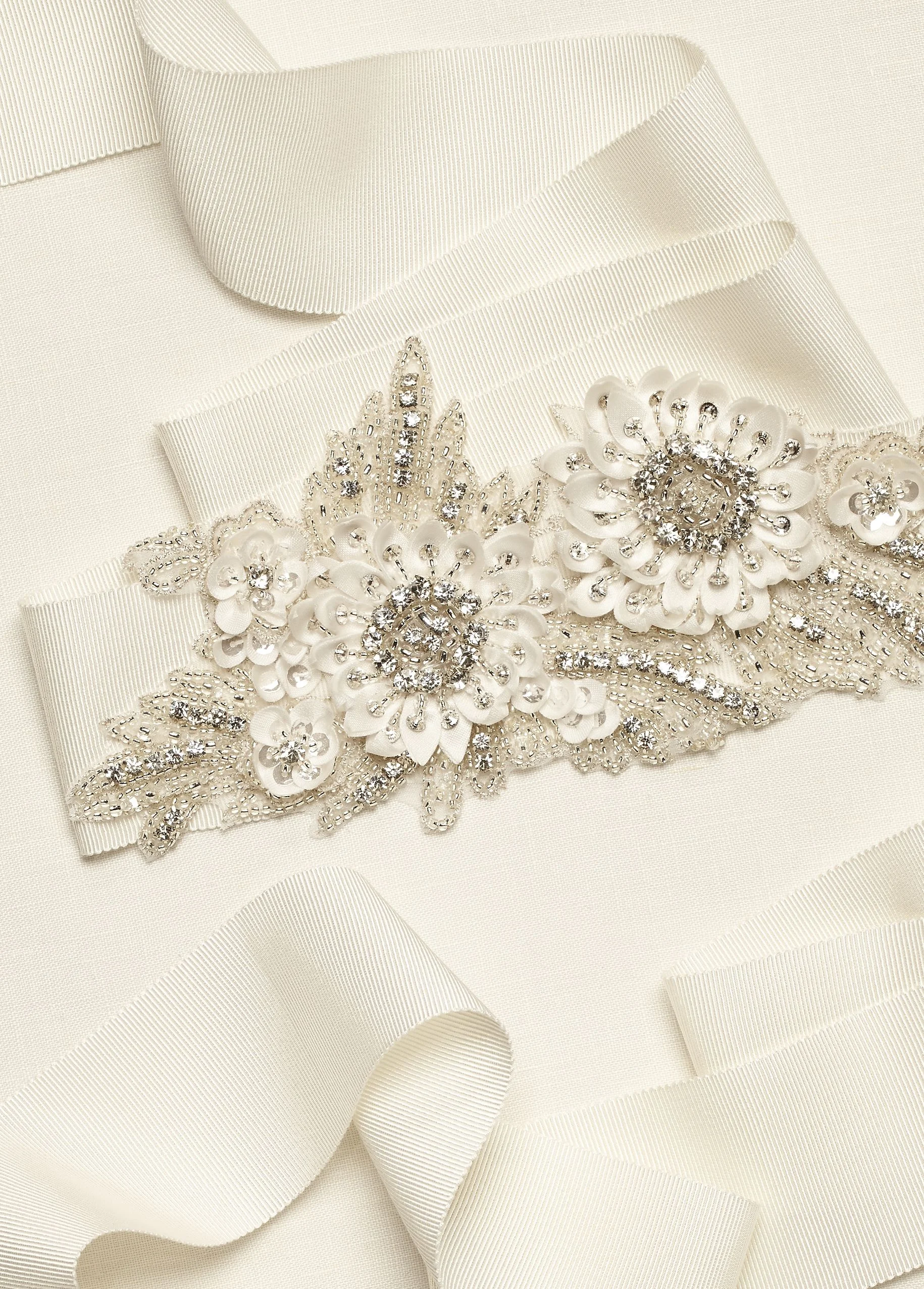 Embellished 3D Floral Applique Sash