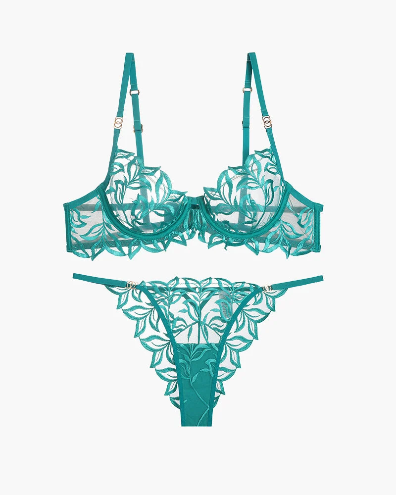 Embroidered Lace Bra and Panty 2 Sets