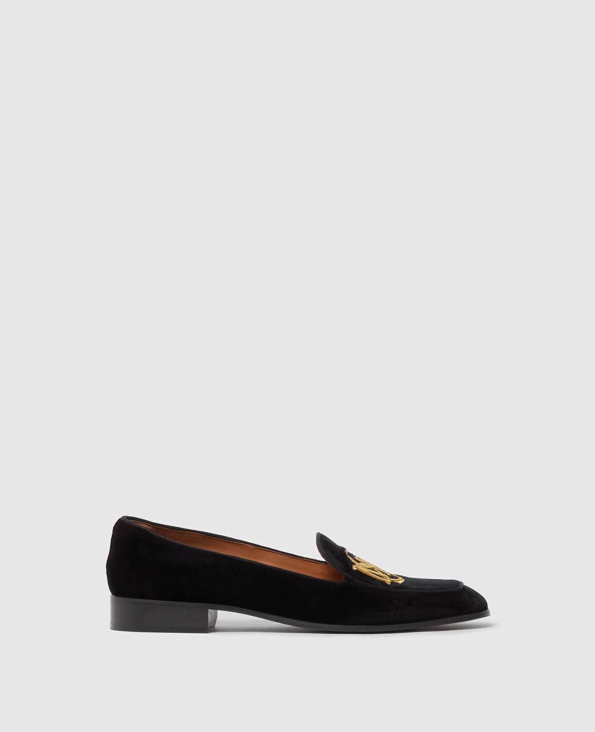 Embroidered Velvet Loafers