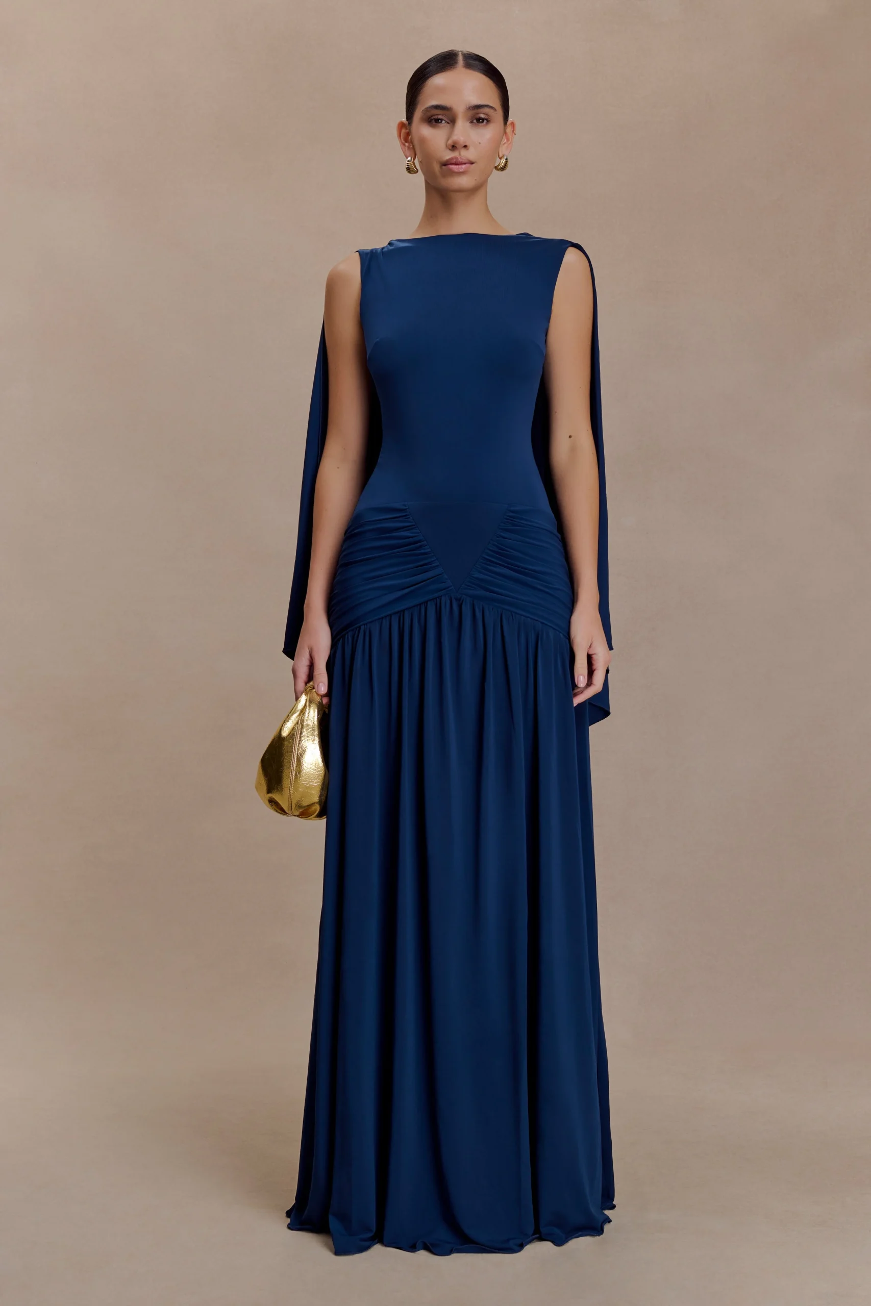 EmoryFINAL SALEJersey Cape Maxi Dress - Navy