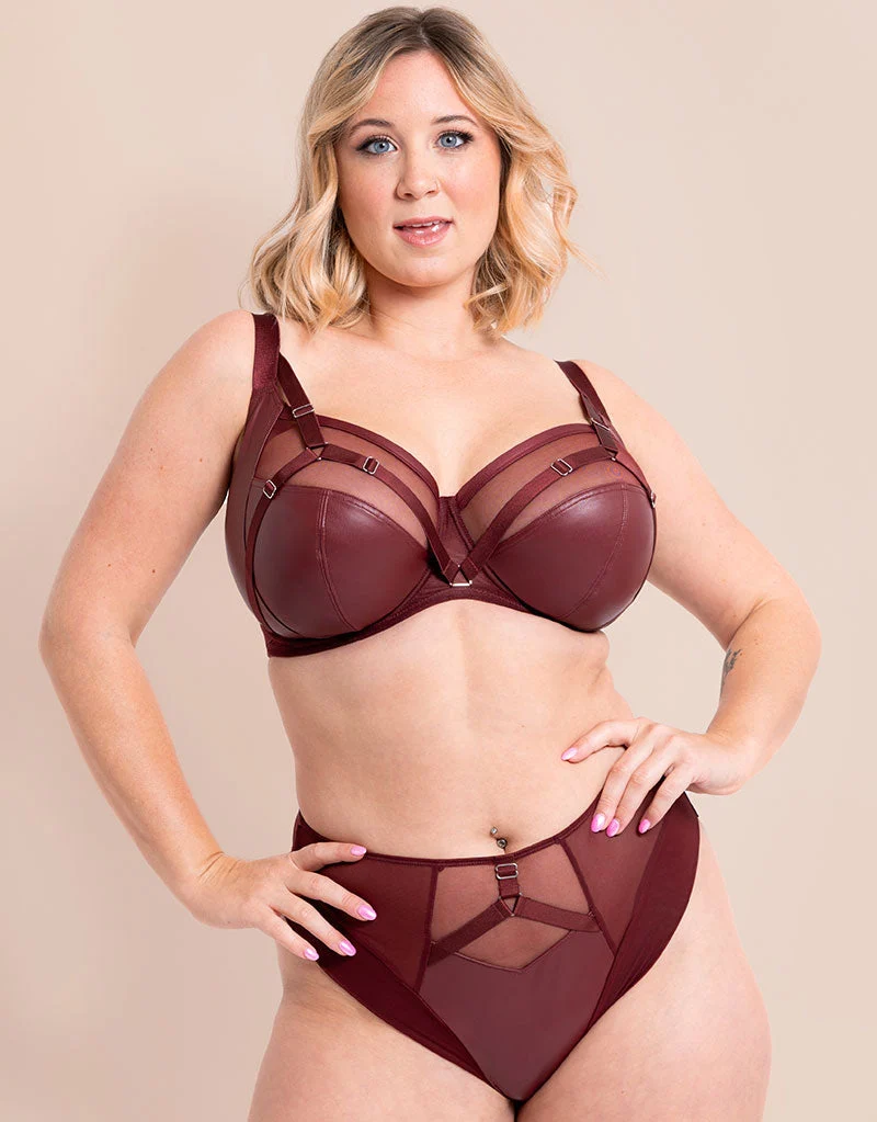 Enclose Balcony Side Support Bra OxbloodBrown