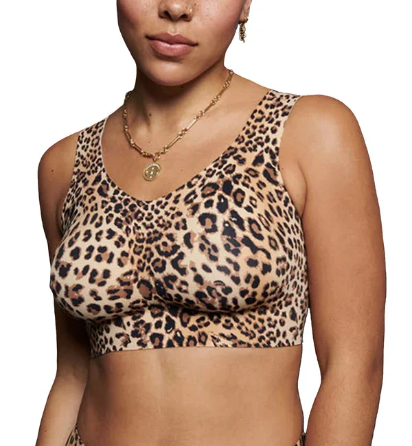 Evelyn & Bobbie DEFY V-Neck Bralette w/ Removable Pads (1728﻿) - Leopard
