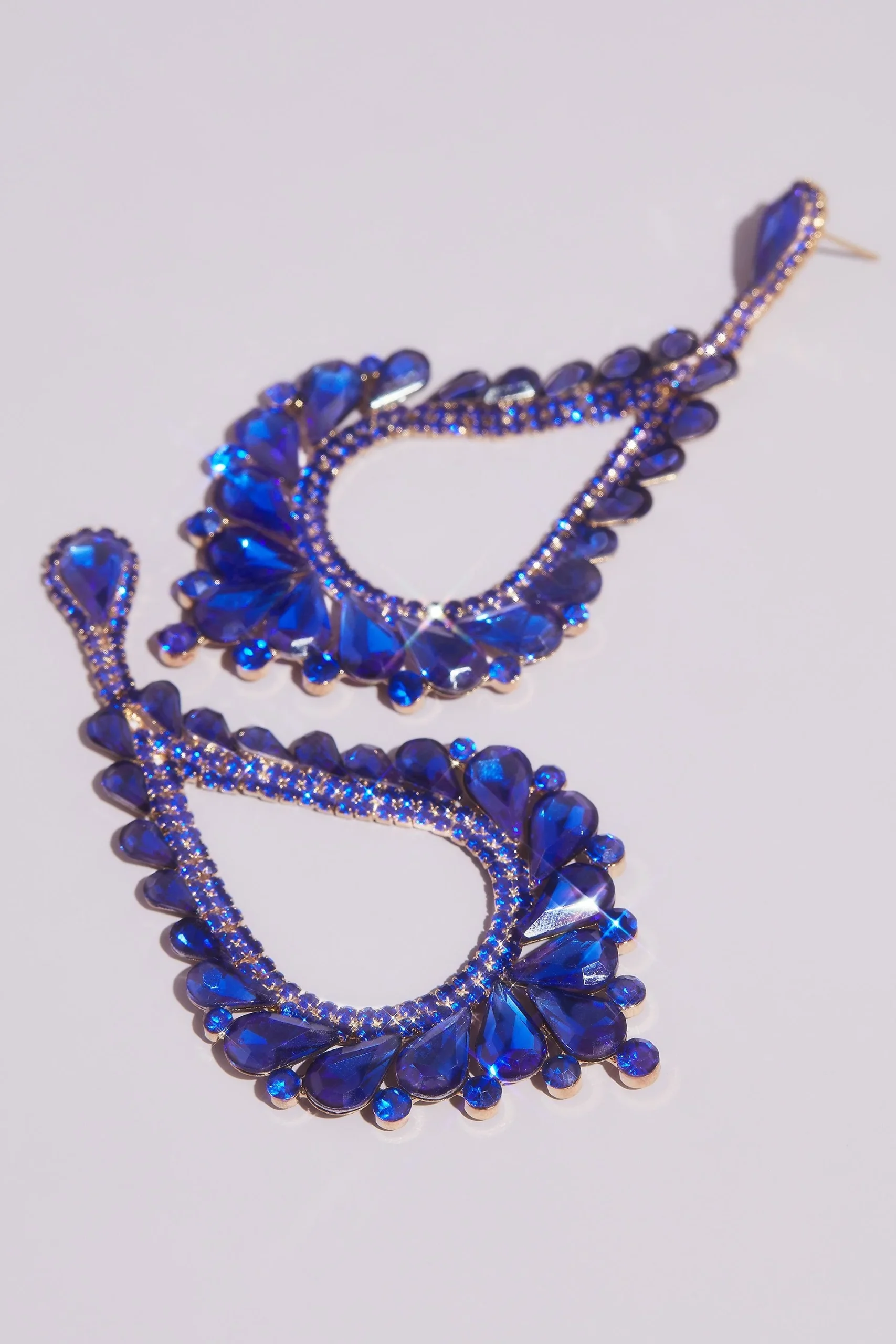Exaggerated Crystal Mix Teardrop Earrings