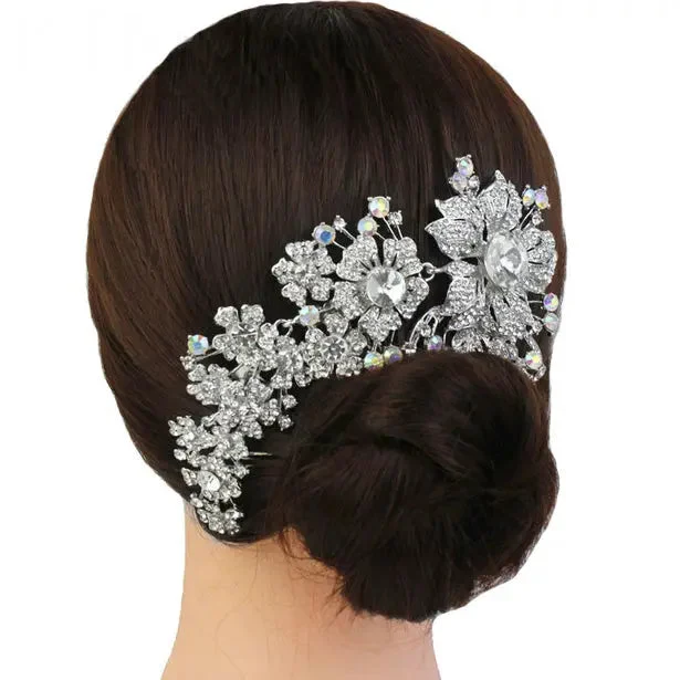 Extravagant Large Rhinestone Bridal Headpiece For Wedding