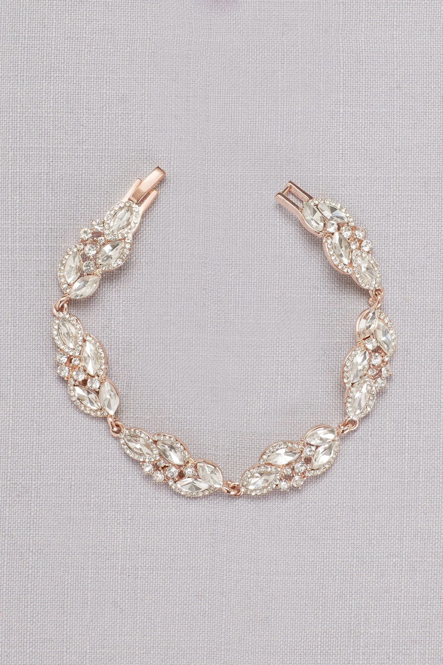 Faceted Crystal Leaves Bracelet