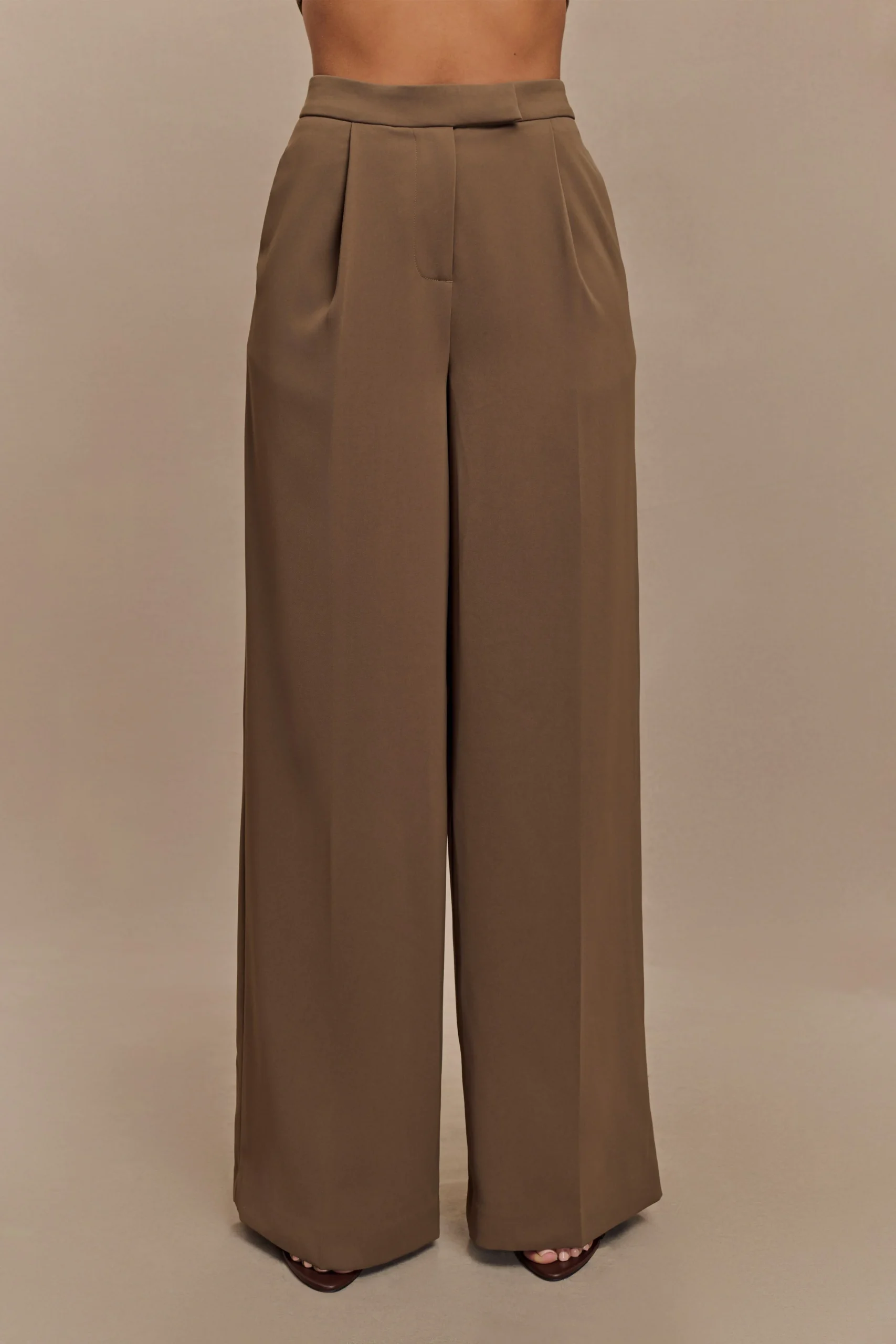 FaithSuiting Wide Leg Pant - Cacao Brown