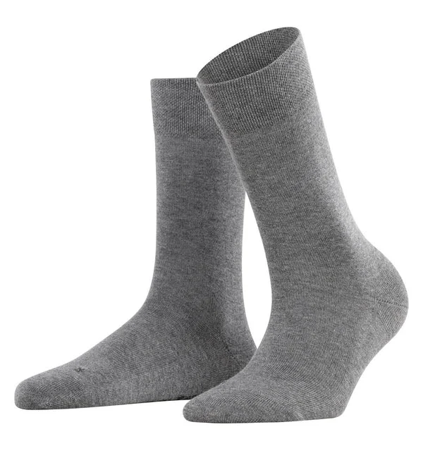FALKE Sensitive London Crew Socks (46472) - Light Grey Melange