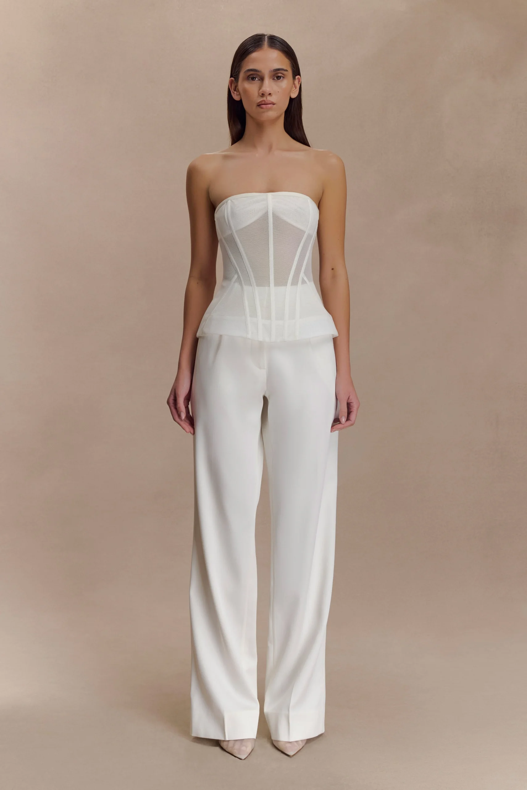 FatimaFINAL SALESatin Straight Leg Pant - White