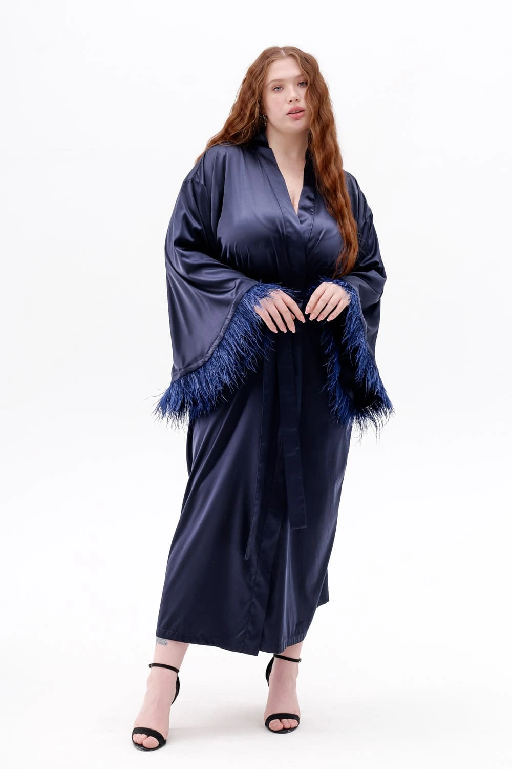Feather Robes in Navy