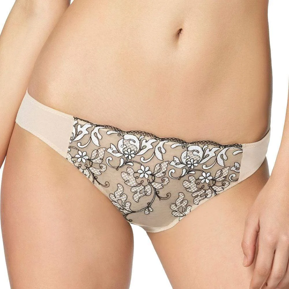 Felina Priscilla Sheer Lace Embroidery Bikini Panty