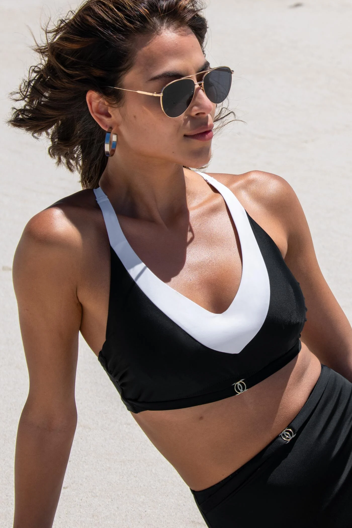 Fifth Avenue Underwired Convertible Top- Black/White