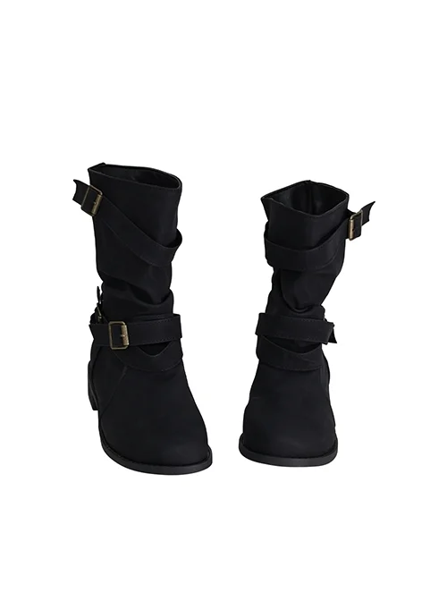 Final Fantasy VII Remake Aerith Gainsborough Updated Version Halloween Cosplay Accessories Black Shoes
