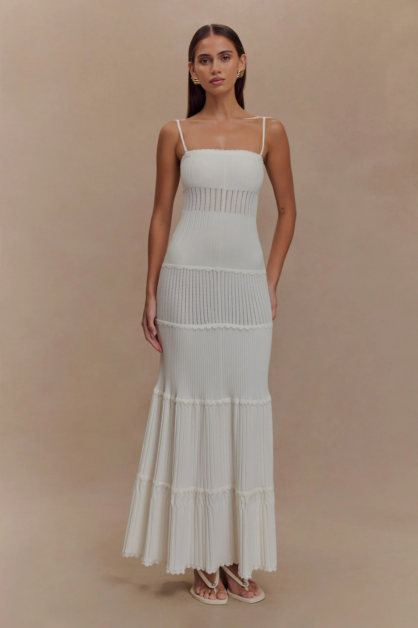 FinleyPointelle Knit Maxi Dress - Ivory