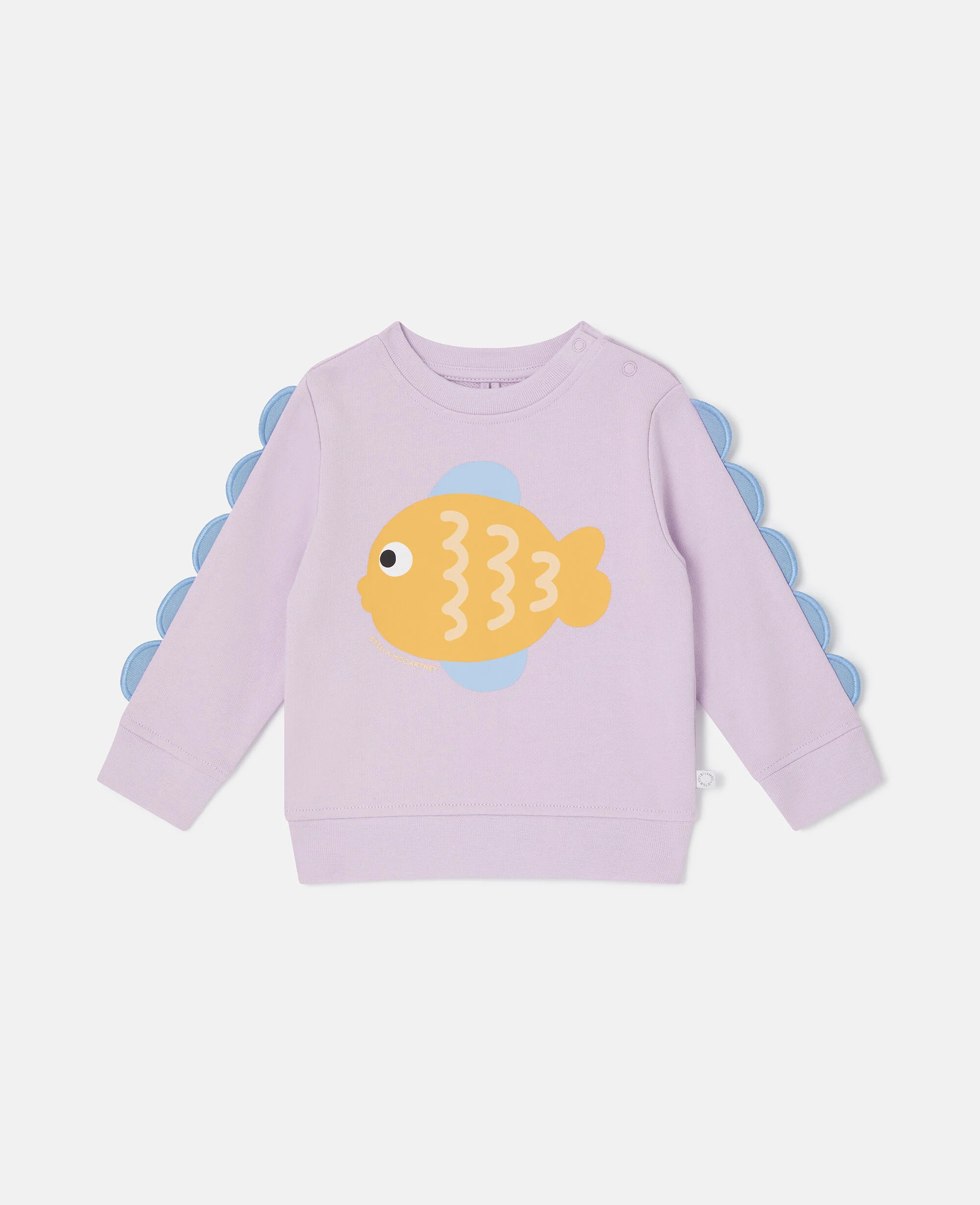Fish Graphic Scallop Sleeve Sweatshirt